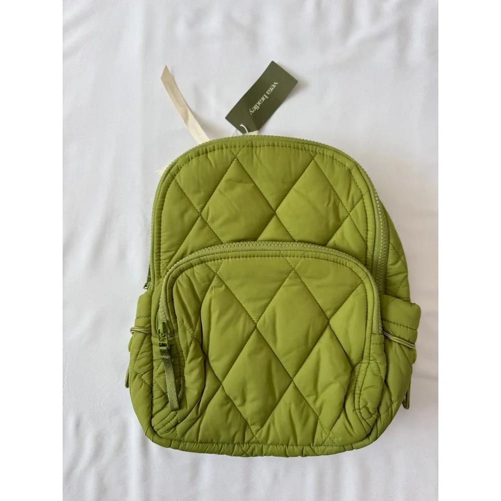 Vera Bradley Small Banbury Backpack Spinach Green Quilted Puffer 50515-21354 NEW